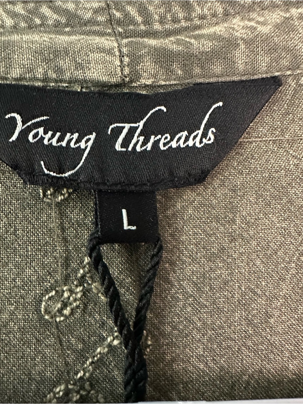 Special Today!! NWT Young Threads Embroidered Gravel Open-Front Kimono - Picture 5 of 7